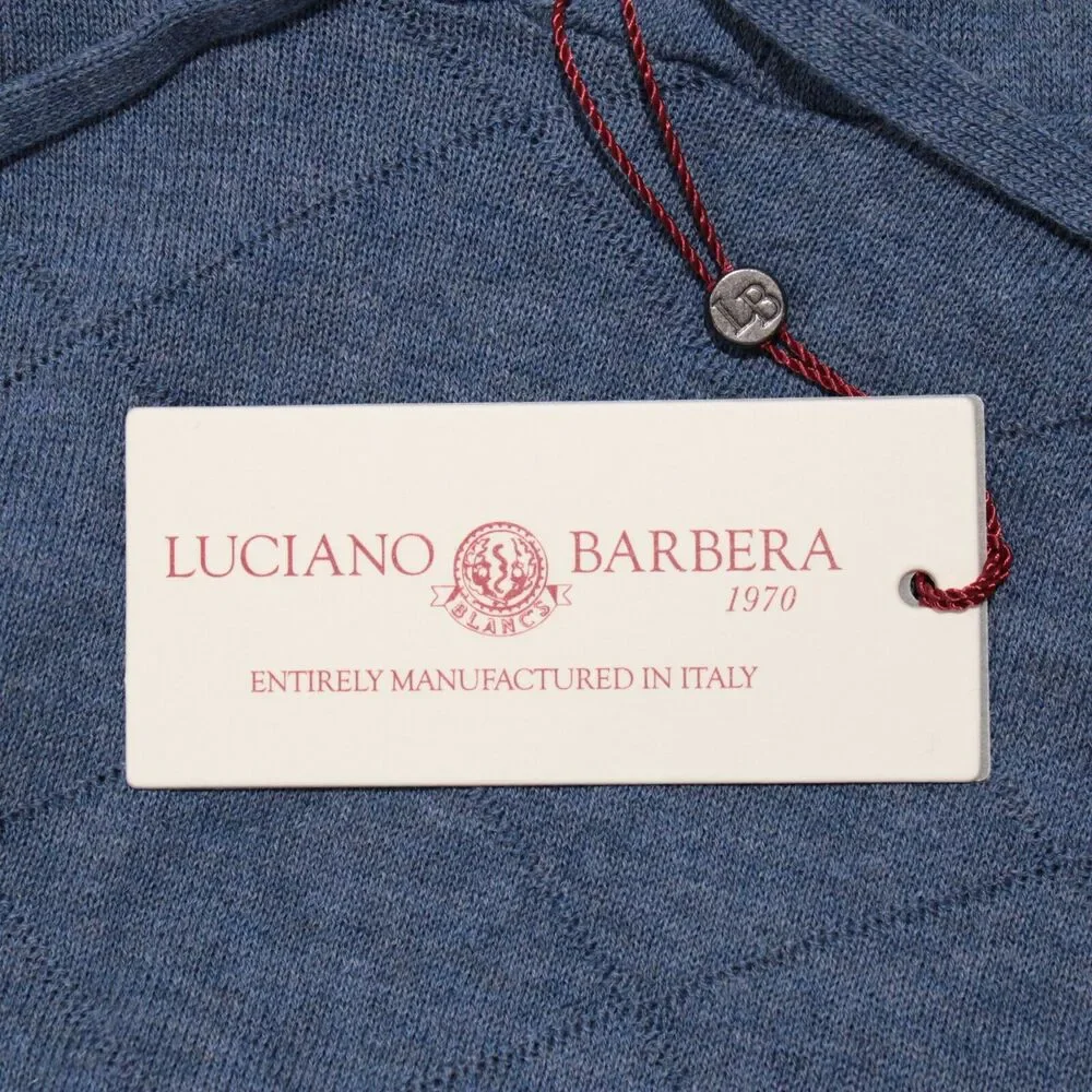 Luciano Barbera NWT Hooded Sweater Size 54 US XL in Blue 100% Cotton - Picture 2 of 8